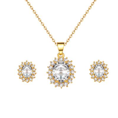 China Bridal Jewelry Set Bling Diamond Women Luxury Gold Filled Jewelry Cubic Zirconia Women Gold Bridal Wedding Jewelry Sets A.C.A. for sale