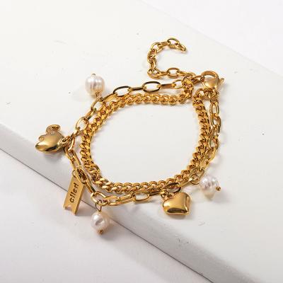 China BAOYAN Fashion Jewelry 2020 Flexible 18K Gold Plated Freshwater Pearl Adjustable Bracelet for sale