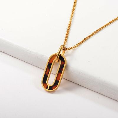 China Baoyan Fashion Wholesale Environmentally Friendly Stainless Steel 18K Gold Plated Leopard Necklace for sale