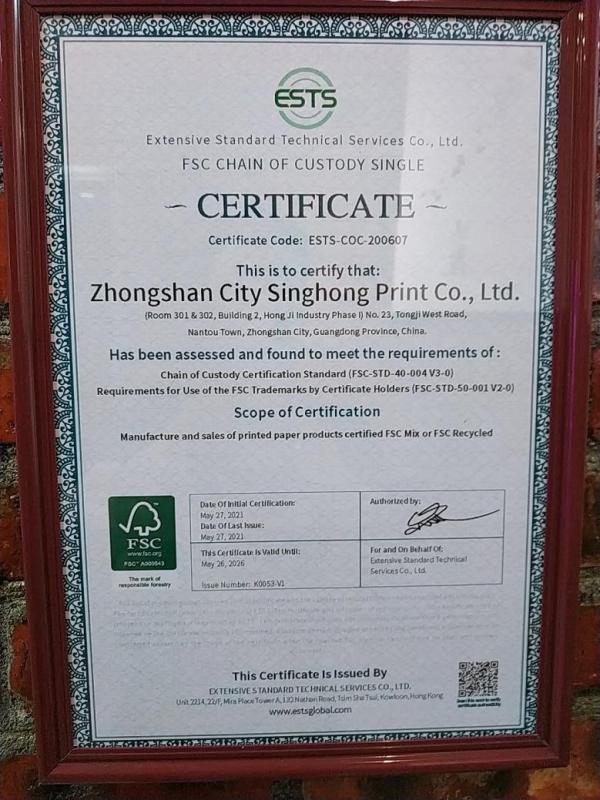 FSC - Zhongshan Xinghong Printing Co., Ltd.