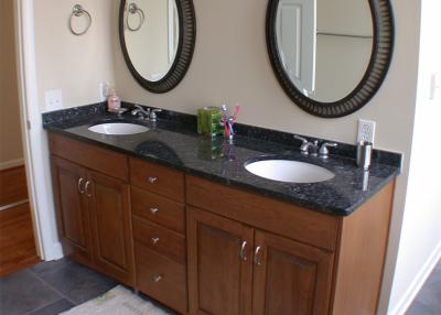 China Black Color Natural Marble Vanity Countertops With Single Sink for sale