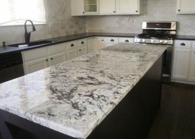 China Natural Grey Stripe Marble Slab Kitchen Countertops Full Bullnose 78