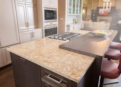 China Combined U Shape Marble Stone Countertops / Honed Granite Worktop for sale