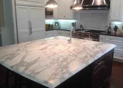 China Volakas White And Gray Marble Countertops Polished Eased Edge for sale