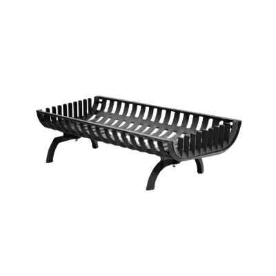 China Designed Cast Iron Wood Burning Fireplace Grate Black Paint for sale