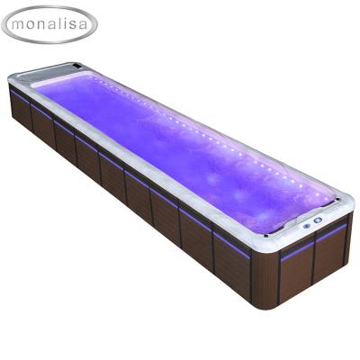 China New USA Acrylic 8.8m Outdoor Swim Spa Courtyard/Resort/Hotel/Villa Swimming Pools Freestanding Swimming Pools For Adults for sale