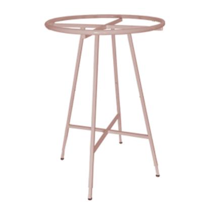 China Customized Portable Round Metal Rose Gold Collapsible Round Clothing Display Rack for sale