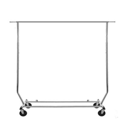 China Portable Single Rail Customized Vendor Folding Metal Chrome Single-rail Display Rack For Clothing for sale