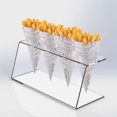 China Counter Customized Acrylic Display Stand For Fish And Chip Cone for sale