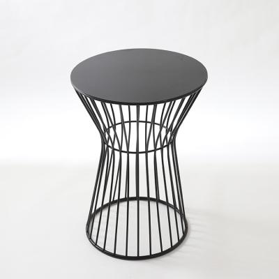 China OEM Customized Modern Black Round Metal Chair Metal Wire Stools For Bar And Home Furniture Coffee Table And Side Table for sale