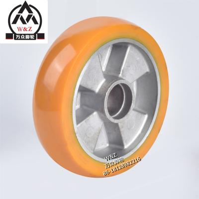 China 5 inch casters and flat freewheels/hub/single wheel medium duty camber polyurethane caster aluminum wheel/single wheel top good price sales for sale