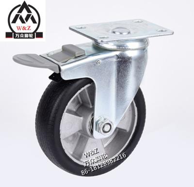 China 5 Inch Flat Free Aluminum Core Swivel Caster Rubber Wheel With Double Cutoff/Medium Michelin Aluminum Core Rubber Wheel /Rubber Wheels for sale