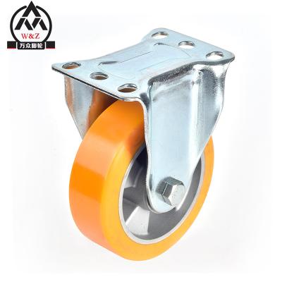 China Other best 4 inch 100 mm core polyurethane caster wheel / PU medium duty aluminum solid caster wheel best price good quality for sale