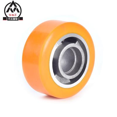 China Flat Free Aluminum Core Wheel 75mm Core Polyurethane Caster Wheel Good Quality Single Medium Duty Aluminum Caster Wheel for sale