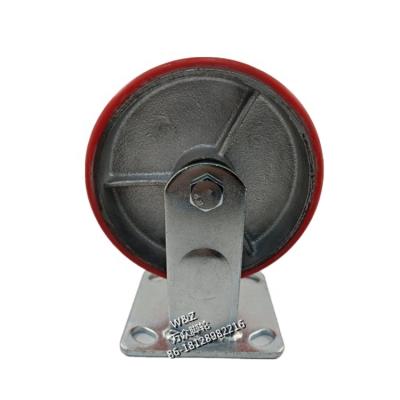 China 5 Inch 125mm Flat Freestanding Fixed Caster / Heavy Duty High Strength POLYURETHANE Caster / 125mm Cast PU Wheel #430125FX for sale