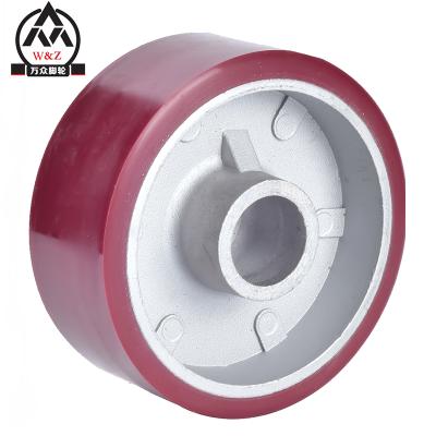 China 5 Inch Flat Free 125 Mm Type Aluminum Core Polyurethane America Wheel / Single Core Aluminum Wheel / Solid PU Caster Wheel Best Quality for sale