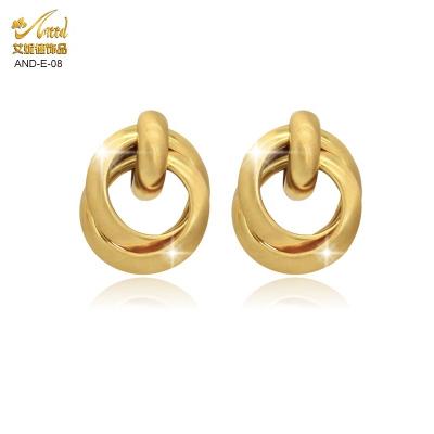 China Jewelry Womens 14K Gold Designs Africa Romantic Necklace And Earring Set Unique Oversized Stud Monki Earrings for sale