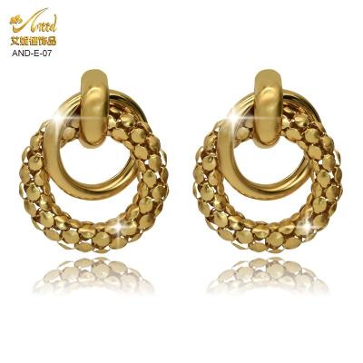 China Wholesale Designer Romantic Inspired Hoop 18K Gold Plated African Initial Earring Circles Women Earrings 2021 for sale