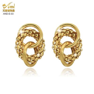 China Big Romantic Earring Charms Luxury Sterling Silver Gold Plated Circle Earrings Hoops Stud Wholesale For Women Earing Set 2021 for sale