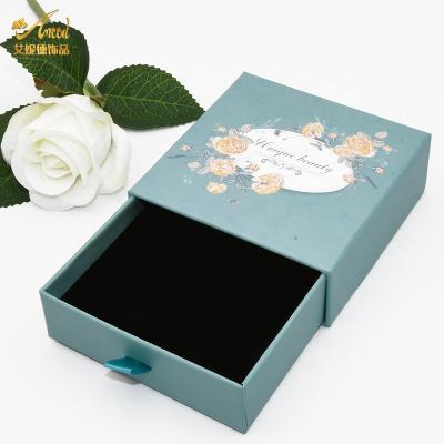 China Jewelry Packaging Gift Box Fashion Drawer Cardboard Paper Jewelry Box Set Flower Custom Box With Drawer For Drawer Box Packaging for sale