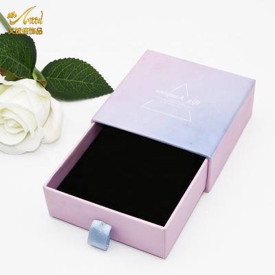 China High Quality Jewelry Packaging Gift Box Drawer Box Fashion Custom Pink Color Flower Drawer Boxes Slide Drawer Wrapping Paper Box for sale