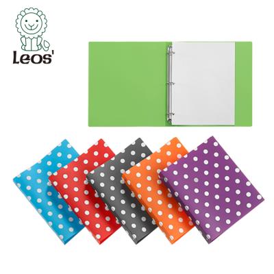 China Eco - Friendly School Stationery Fashion Polka Dot 3 Ring Binder 1 Inch for sale