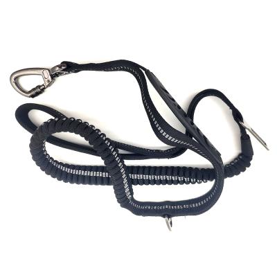 China Reflective Hot Selling Nylon Bungee Dog Elastic Leash With Seatbelt Buckle for sale