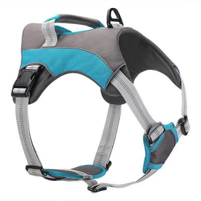 China Reflective Adjustable Soft Comfortable Control For Dog Easy Walking No Pull Breathable Mesh Reflective Pet Harness Vest for sale