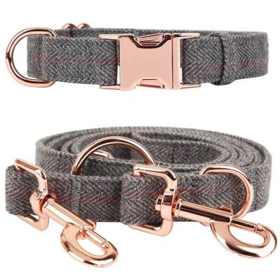 China Personalized Handmade Dog Collar Leash Set with Metal Buckle for sale