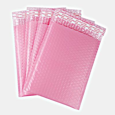 China Wholesale Custom Logo Clothing Packaging Pink Thicken Bubble Bag Custom Stickers Usage Custom Shipping Poly Bags Bubble Ads for sale