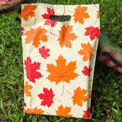 China Custom Printed Impact Resistance Poly Mailing Bags Mailer Bags With Handle For Clothing Carrying for sale