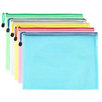 China Eco-friendly Clear Cardboard Zipper Plastic File Document File Stationery Office Folder Bag Plastic Bag For Office School for sale