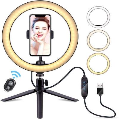 China Table Top / Desk Ring Lamp Set 12 Inch Dimmable Photography Led Selfie Ring Light With Tripod Stand for sale