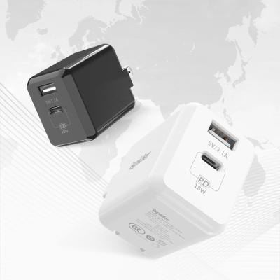 China High Speed ​​Dual Type C USB Mobile Phone Charger Durable Data Transfer Fast Speed ​​Charging Charger for sale