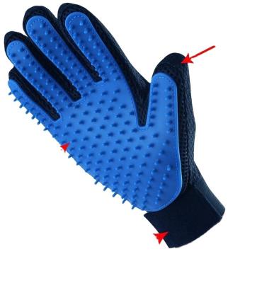 China Viable Pet Grooming Glove Massage Glove Pet Hair Remover Glove With Five Finger Raised Design for sale