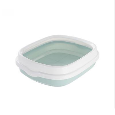 China Wholesale Plastic Viable Indoor Scoop Cat Litter Box For Cat Pet Toilet Training Toilet Tray Free Sifting Pan for sale