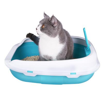 China Plastic Cat Litter Accessories Clean Up Large Viable Products Space Training Cleaning Cat Toilet Plastic Cat Litter Box for sale