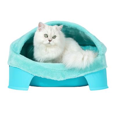 China 2020 Amazon Hot Sale Plastic Cat Litter Box Durable Cat Toilet Plastic Open Open Cat Litter Tray For Home Use for sale