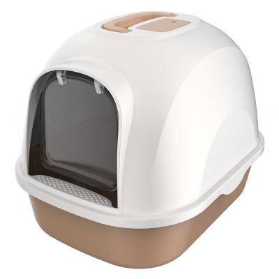 China Factory Sustainable Wholesale Fully Enclosed Luxury Large Cat Litter Box Easy Cleaning Cat Litter Toilet Boxes Mess Pan Cat With Scoop for sale