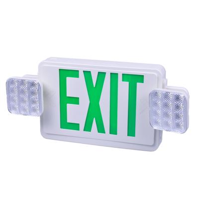 China For Home JLEC2GW UL&cUL Listed Twin Head LED Emergency Exit Sign Combination Emergency Light and Exit Fixture for sale