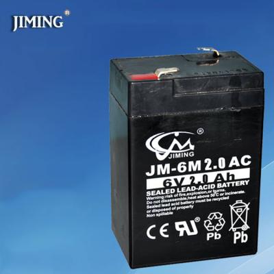 China JIMING AGM lead acid batteries: 6V 2.0Ah 70X45X100mm for sale