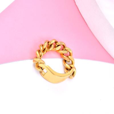 China New Fashion CLASSIC Luxury Simple Jewelry Cold Cuban Chain Link Ring Ring for sale