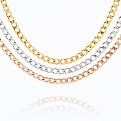 China CLASSIC Classic Gold Plated Linked Chain Figaro Necklace Stainless Steel Fashion Chain Jewelry For Ladies for sale