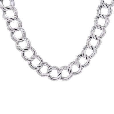 China Trendy Chunky Design Silver Color Jewelry Hip Hop Stainless Steel Necklace for Boys and Friends for sale