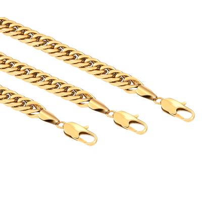 China CLASSIC Men's Jewelry 18K Gold Chunky Thick Cuban Link Chain Hip Hop Necklace for sale