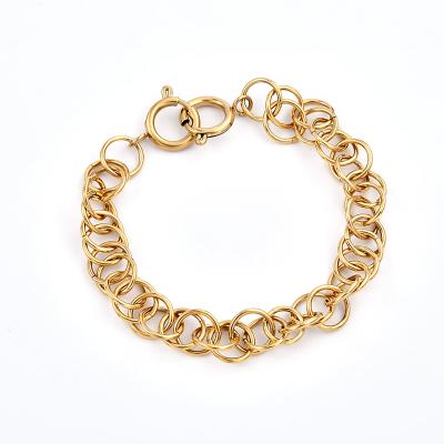 China High Quality Hiphop 316L Stainless Steel PVD Gold Plated Water Plating Bracelet For Unisex for sale