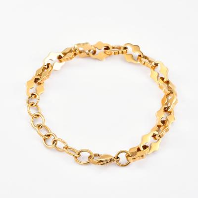 China Handmade Hiphop Choker Bracelet 18K Gold Plated Stainless Steel Jewelry Bracelet for sale