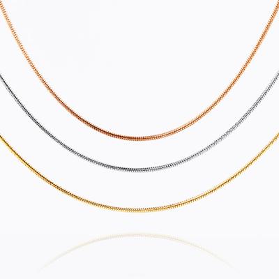 China Hot Sale Daily Jewelry Stainless Steel Round Snake Chain Gold Plated Link Chain Necklace For Lady Pendant Fashion Design for sale