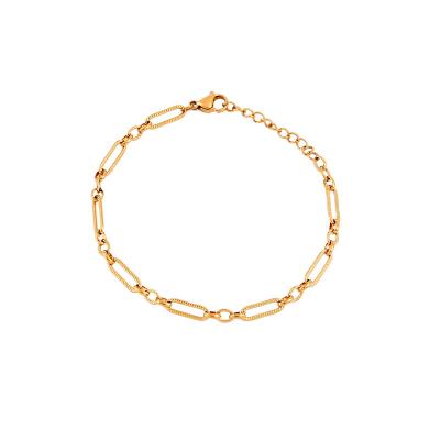 China The Cuban Chain Stainless Steel Jewelry Factory Gold Plated Trendy Bracelet Handmade Chain Handcraft Design for sale