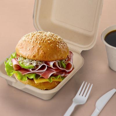 China Biodegradable Biodegradable Safe Takeout Container Microwave Containers Disposable Food Hamburger Box for sale